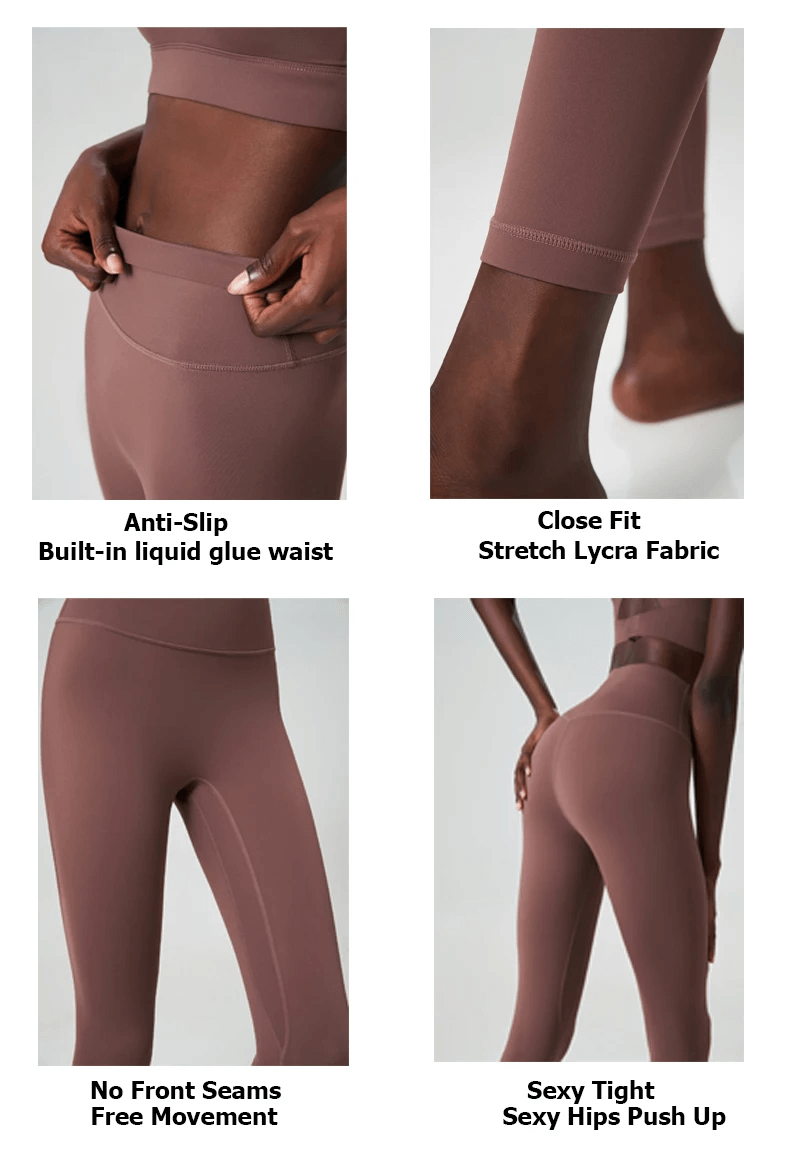 Stylish Women's Ankle-Length Yoga Leggings SF2097 with anti-slip waist, close fit, no front seams, and sexy hips push-up design.